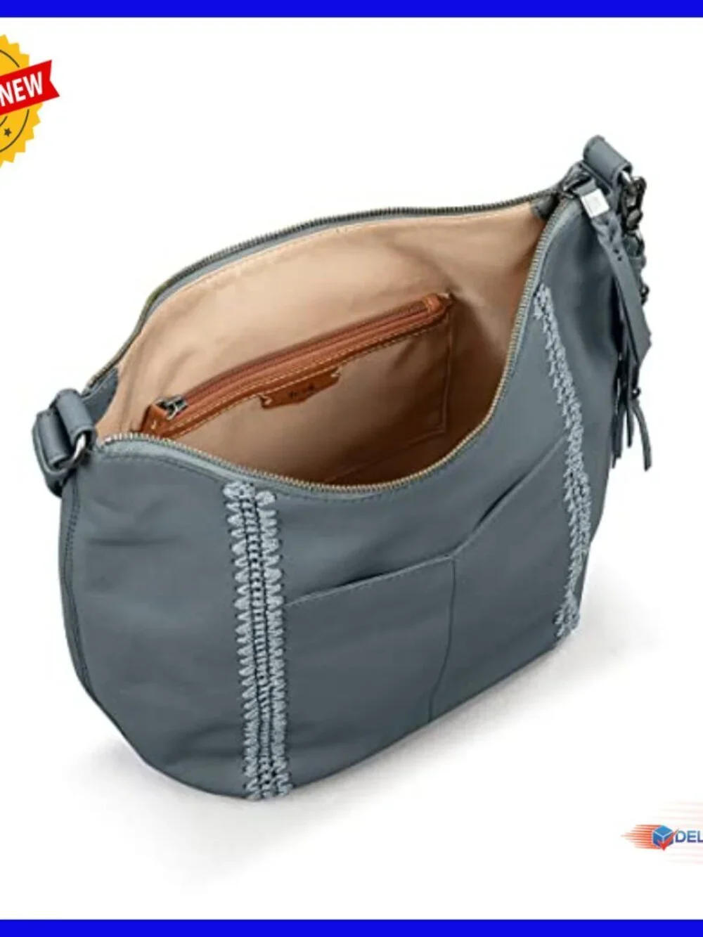 Leather Hobo Bag with Multiple Pockets, Everyday Shoulder Purse